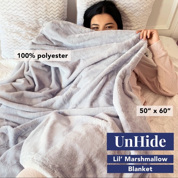 UnHide Lil’ Marshmallow Blanket Silver NWT - Picture 2 of 5